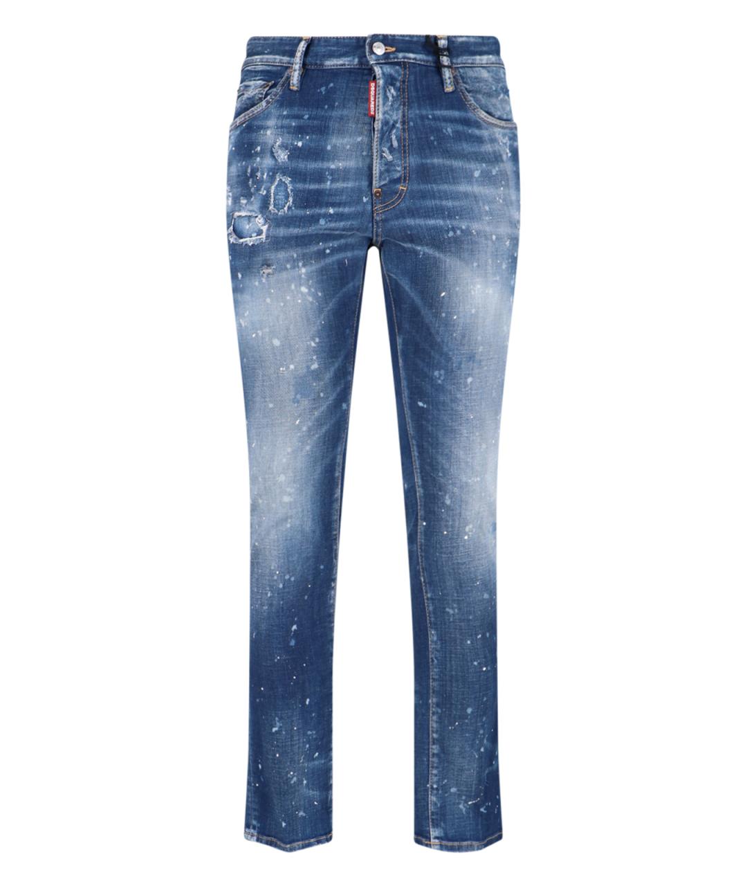 DSQUARED2 Синие хлопковые прямые джинсы, фото 1