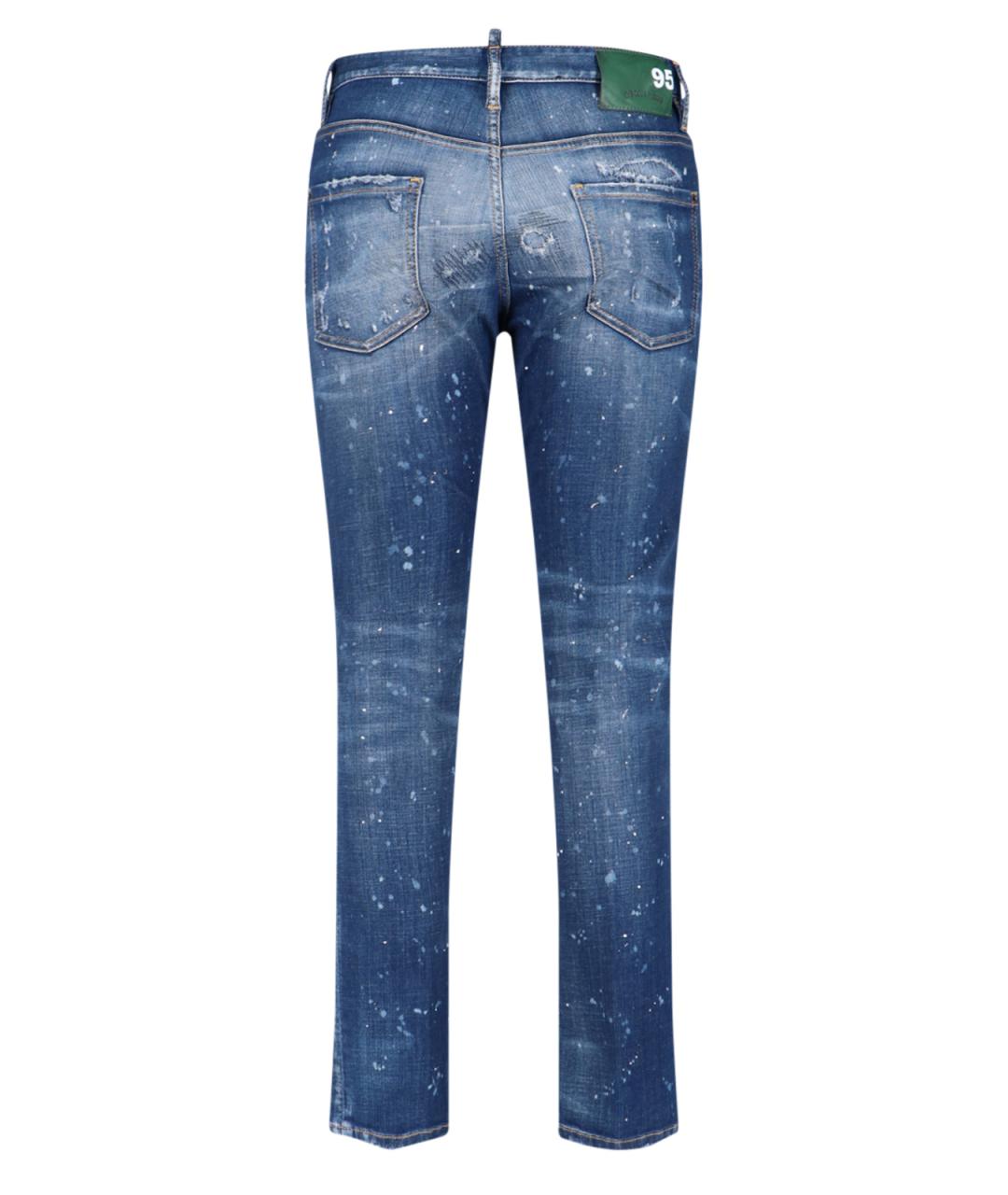 DSQUARED2 Синие хлопковые прямые джинсы, фото 2
