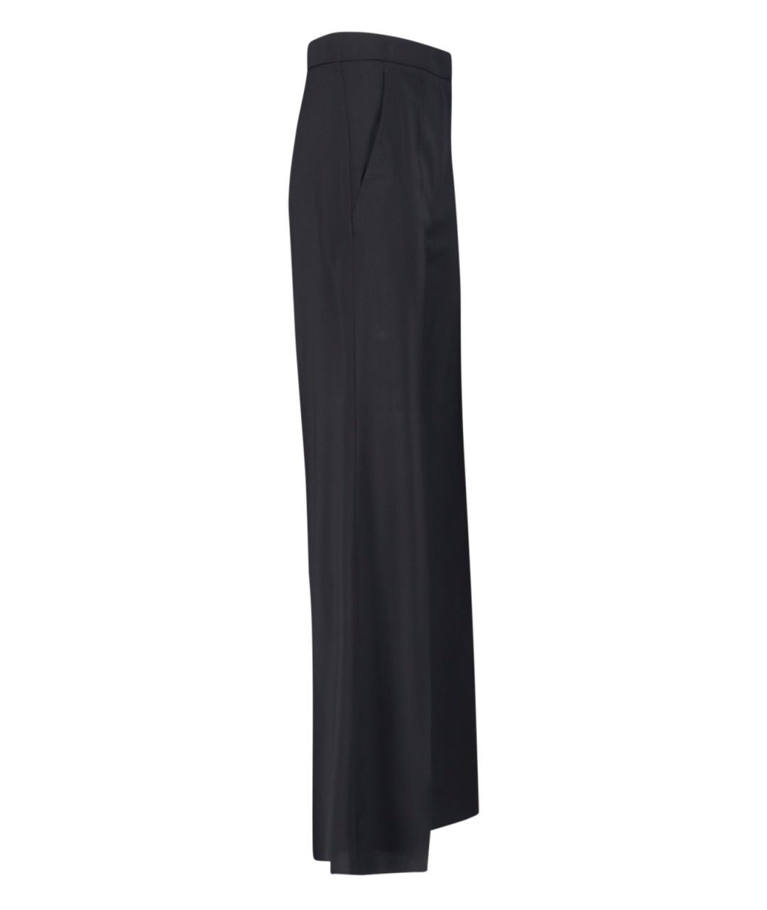 MAX MARA Черные шерстяные прямые брюки, фото 3
