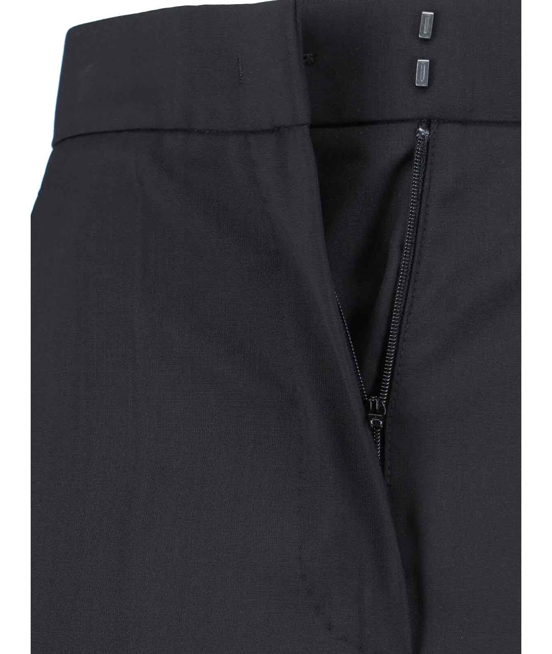 MAX MARA Черные шерстяные прямые брюки, фото 4