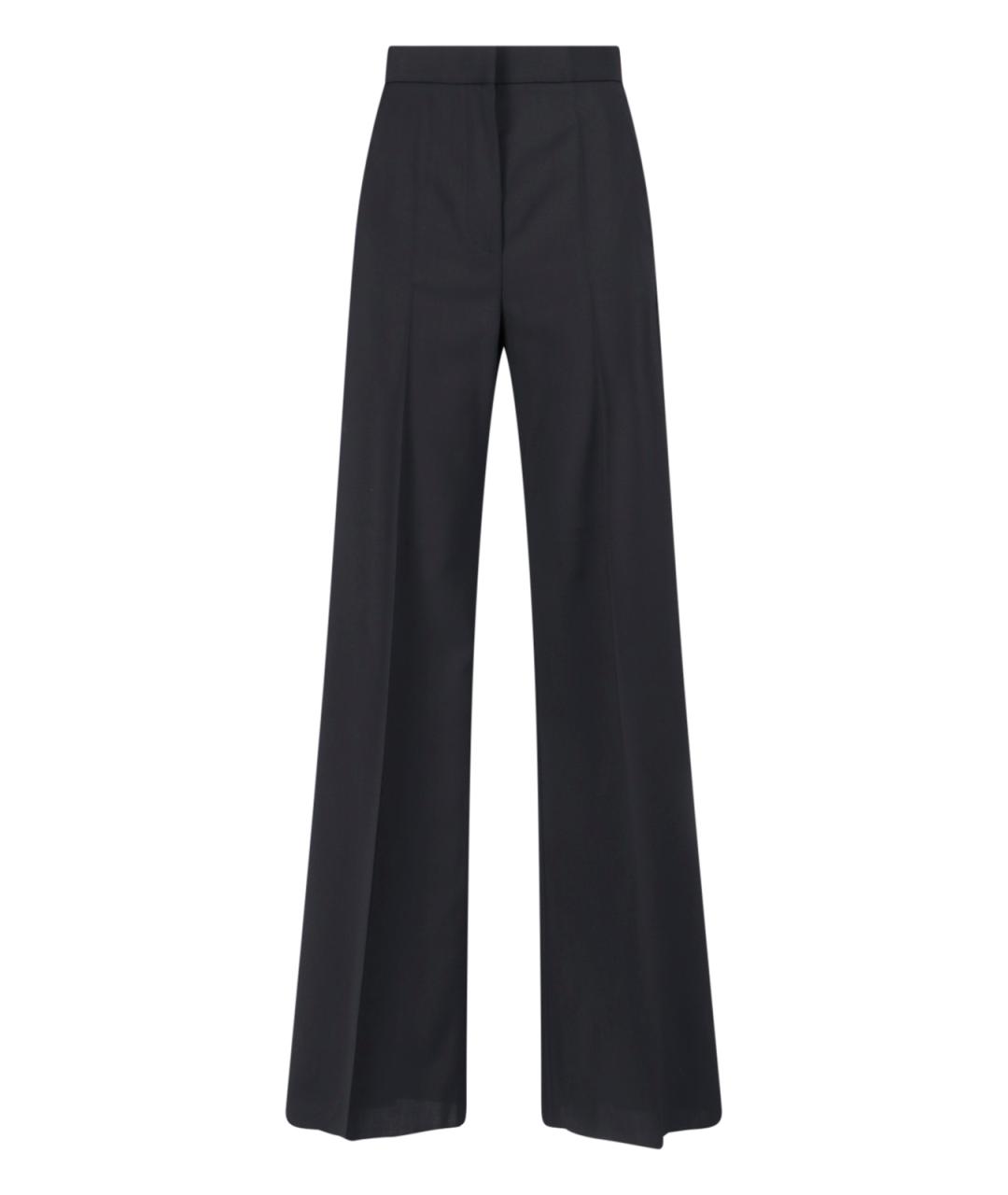 MAX MARA Черные шерстяные прямые брюки, фото 1