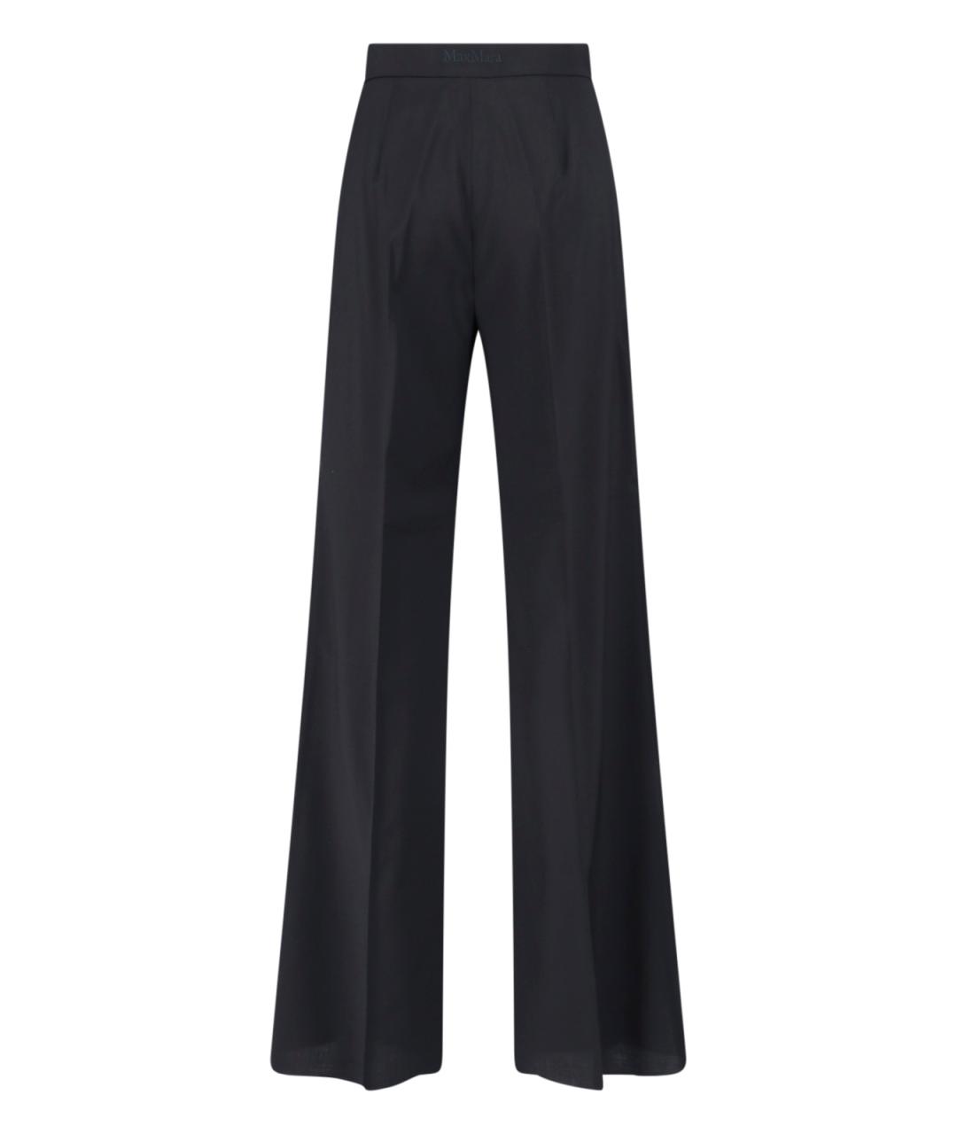MAX MARA Черные шерстяные прямые брюки, фото 2