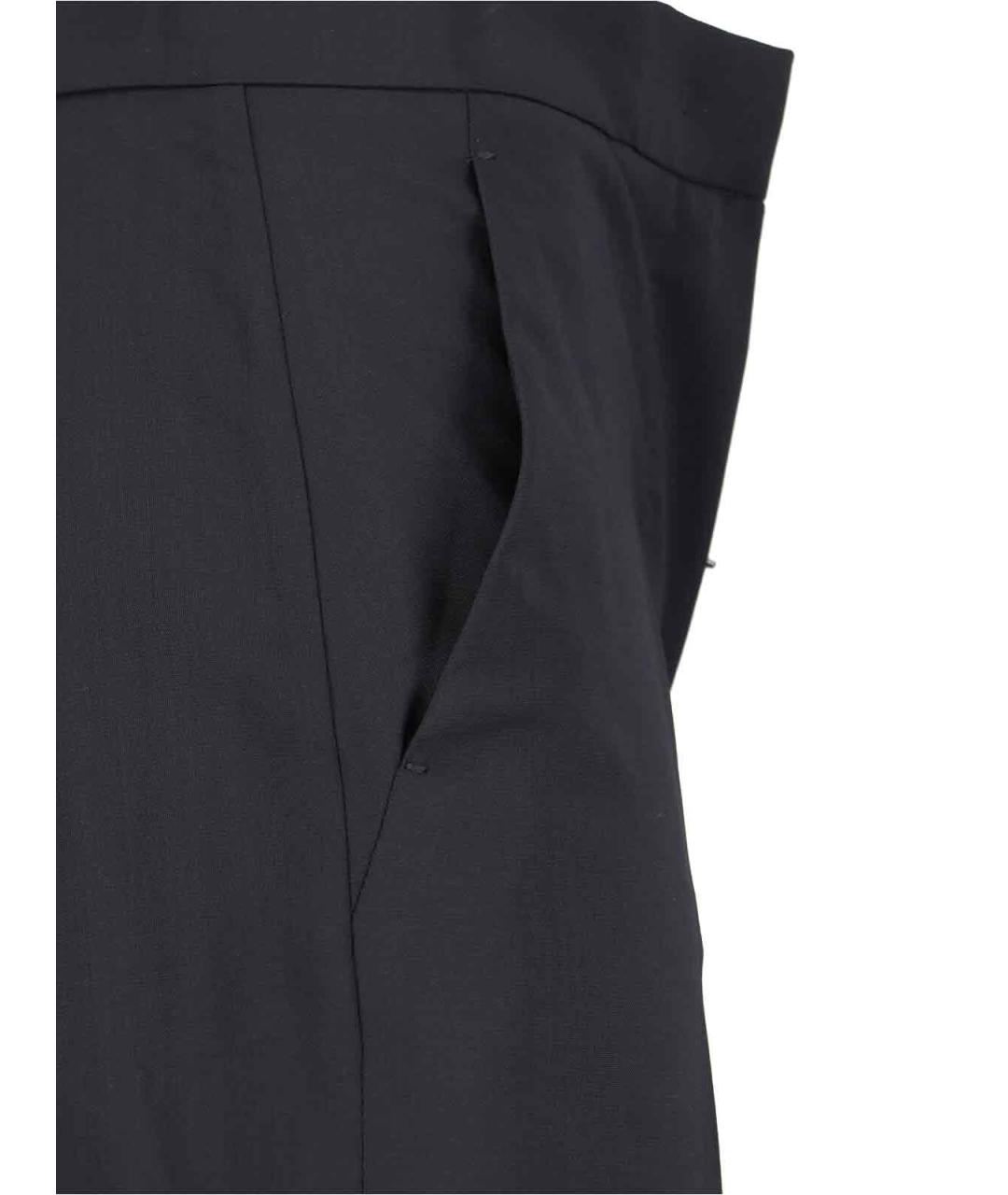 MAX MARA Черные шерстяные прямые брюки, фото 5
