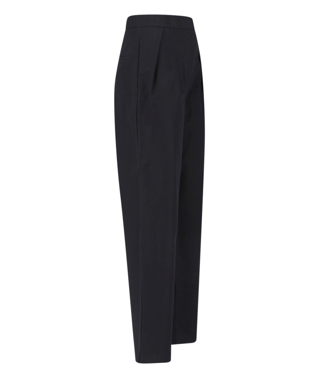 MAX MARA Черные хлопковые прямые брюки, фото 3