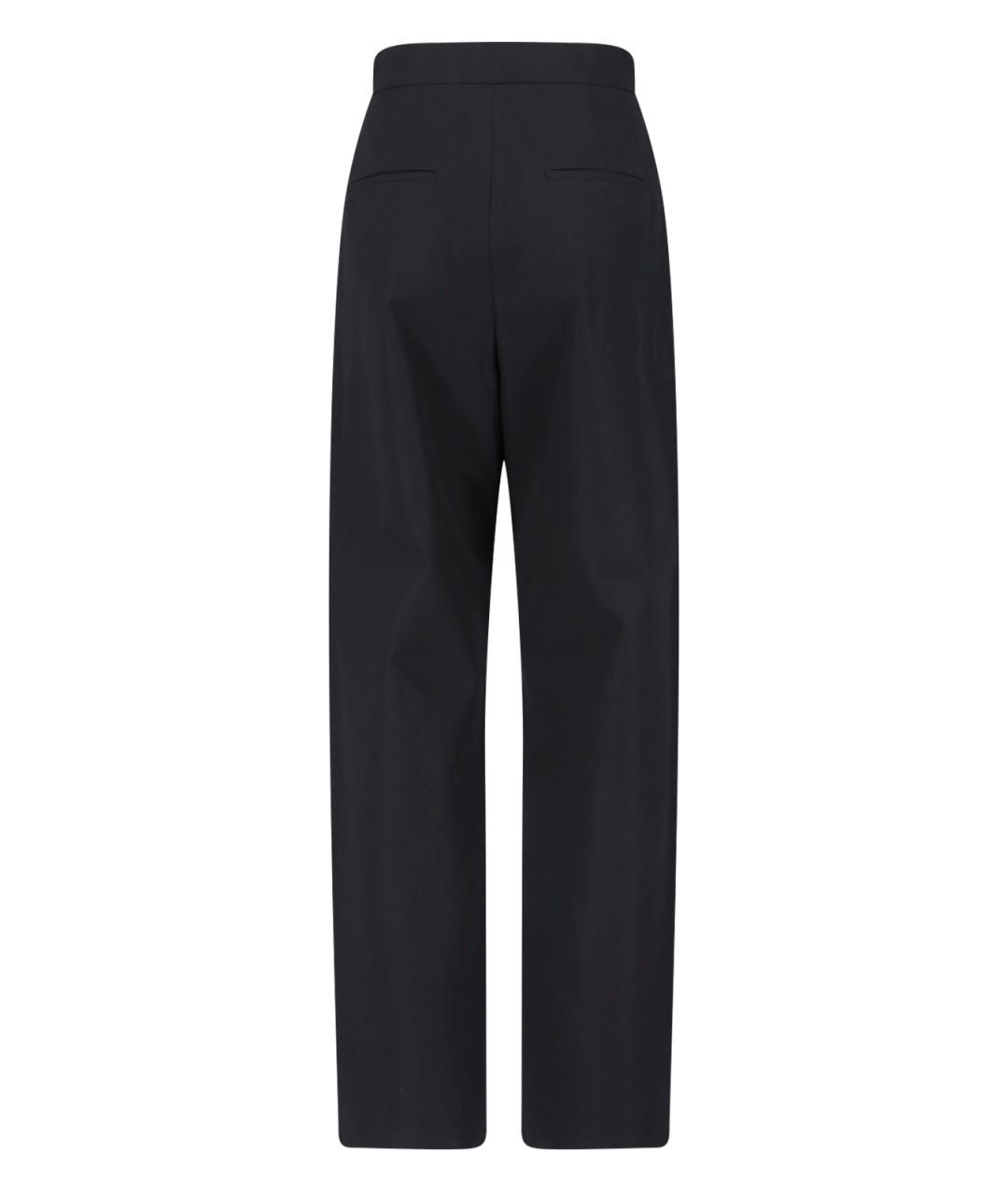 MAX MARA Черные хлопковые прямые брюки, фото 2