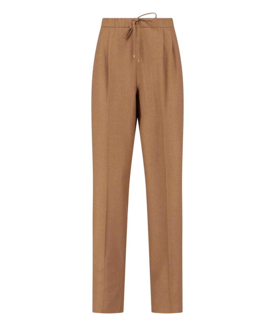 MAX MARA Коричневые прямые брюки, фото 1