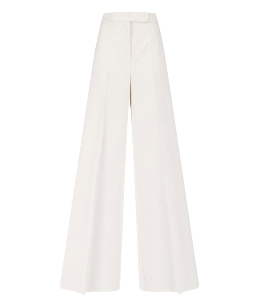 MAX MARA Белые хлопковые прямые брюки, фото 1