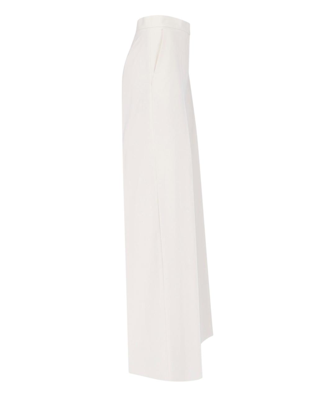 MAX MARA Белые хлопковые прямые брюки, фото 3