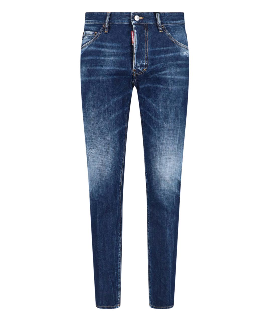 DSQUARED2 Синие хлопковые прямые джинсы, фото 1