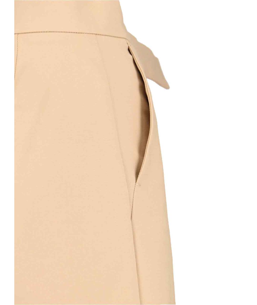 MAX MARA Бежевые хлопковые прямые брюки, фото 5