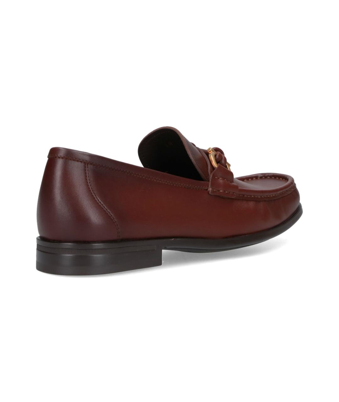 FERRAGAMO Коричневые кожаные лоферы, фото 4
