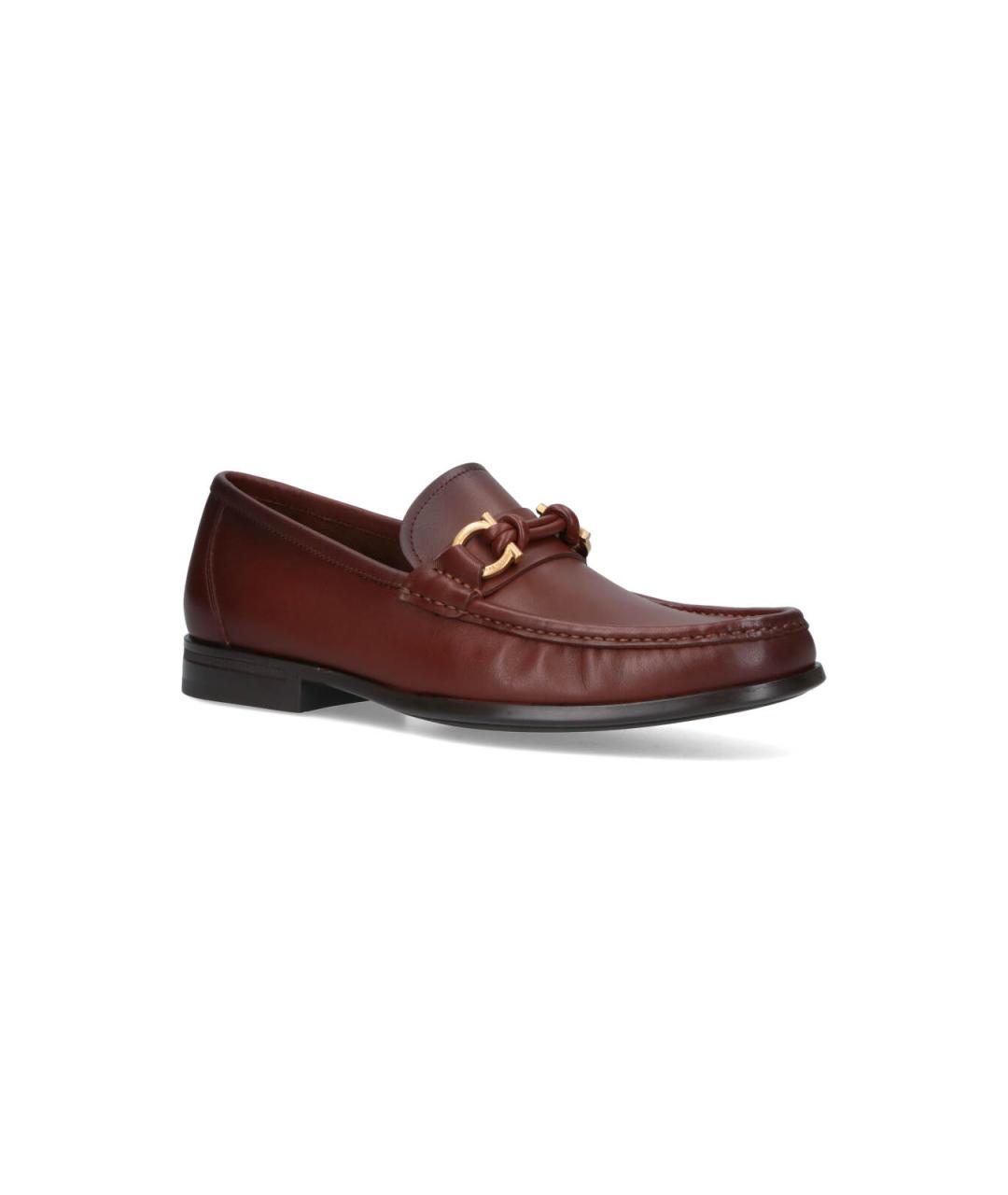 FERRAGAMO Коричневые кожаные лоферы, фото 2