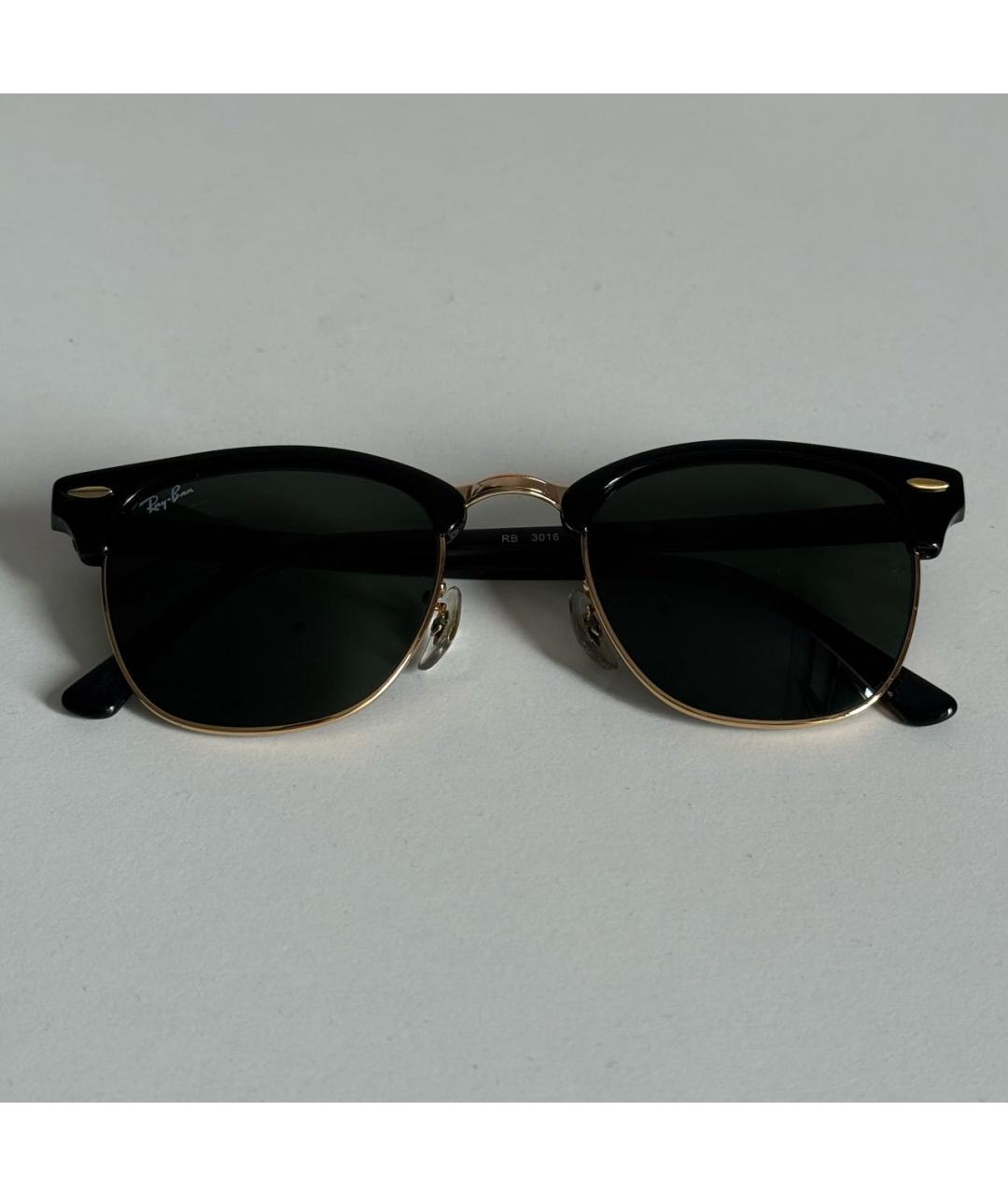 RAY BAN Черные пластиковые солнцезащитные очки, фото 8