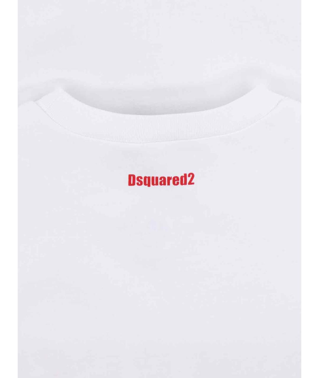 DSQUARED2 Белая хлопковая футболка, фото 3