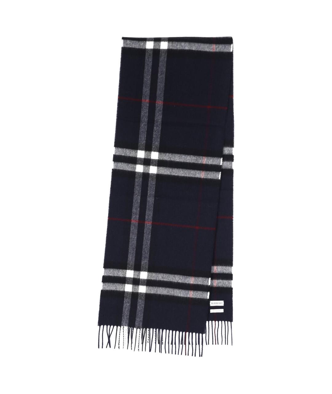 BURBERRY Темно-синий кашемировый шарф, фото 1