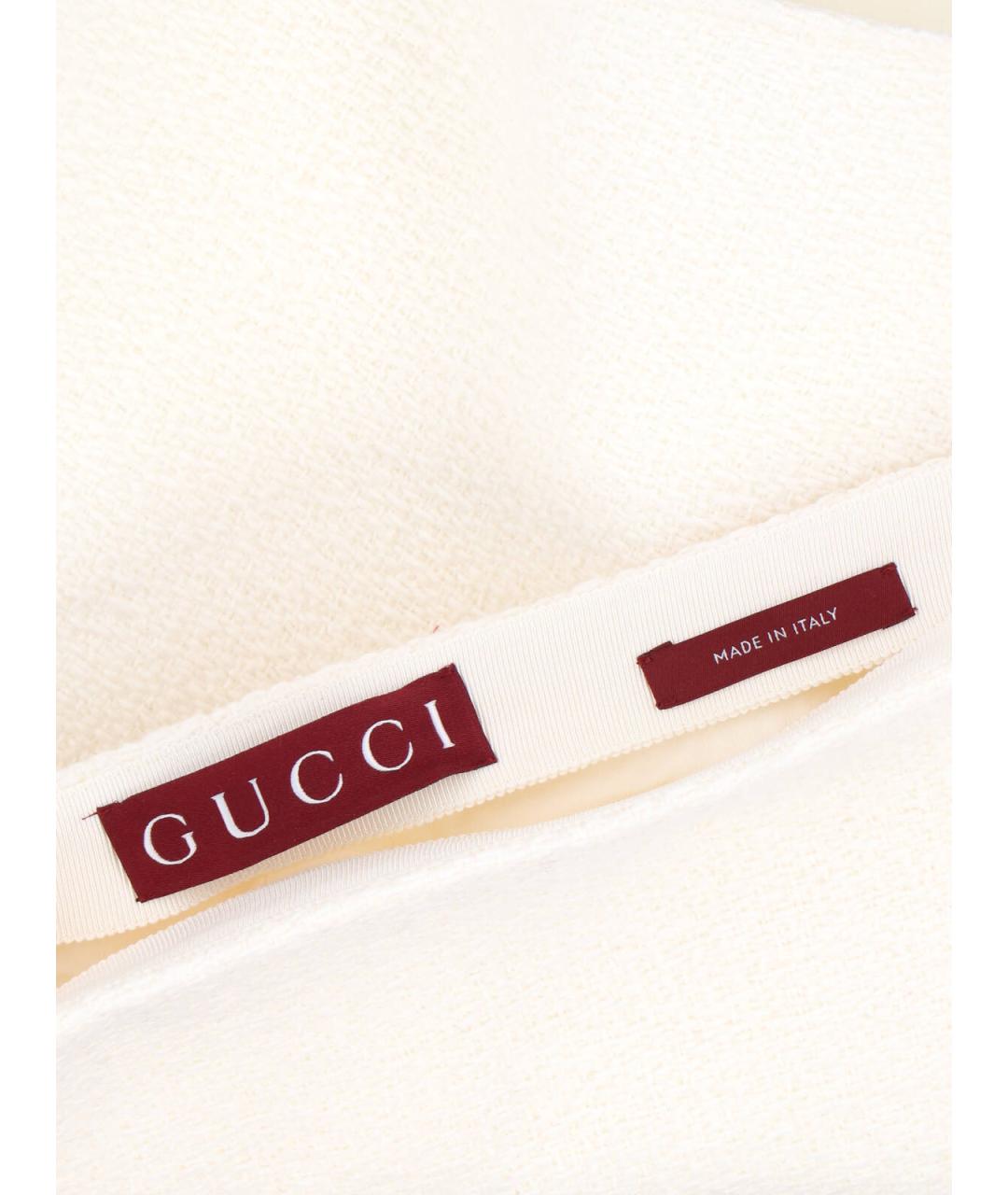 GUCCI Белая шерстяная юбка мини, фото 5