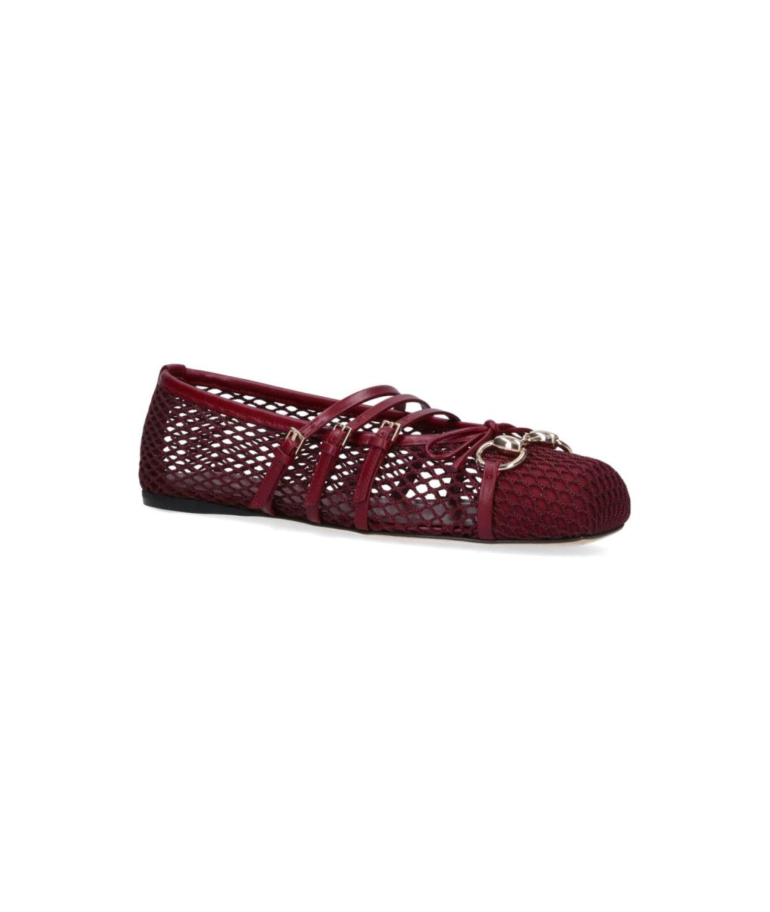GUCCI Бордовые балетки, фото 2