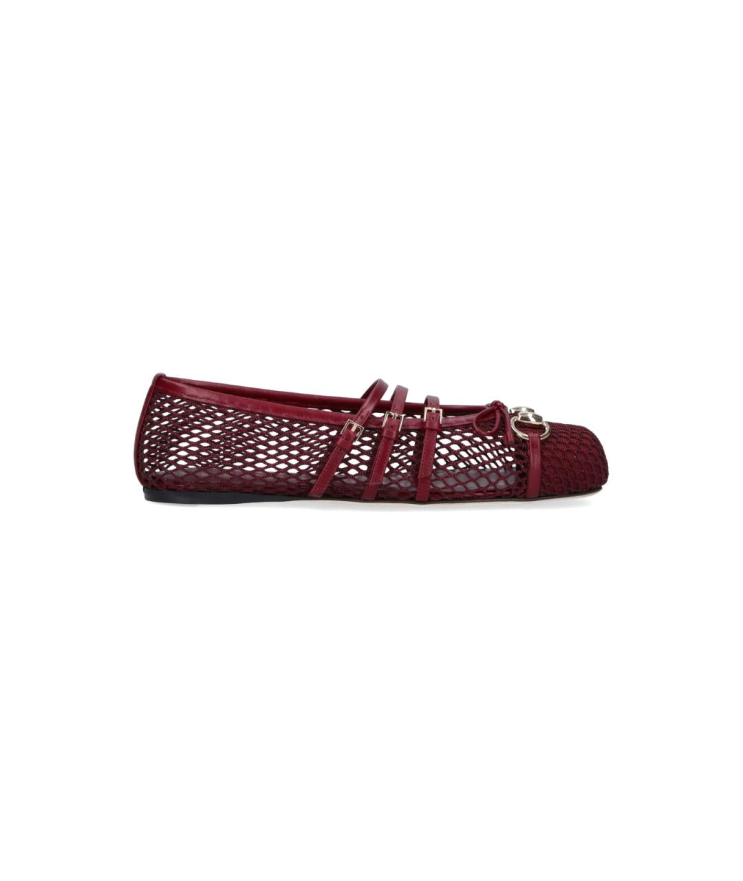 GUCCI Бордовые балетки, фото 1