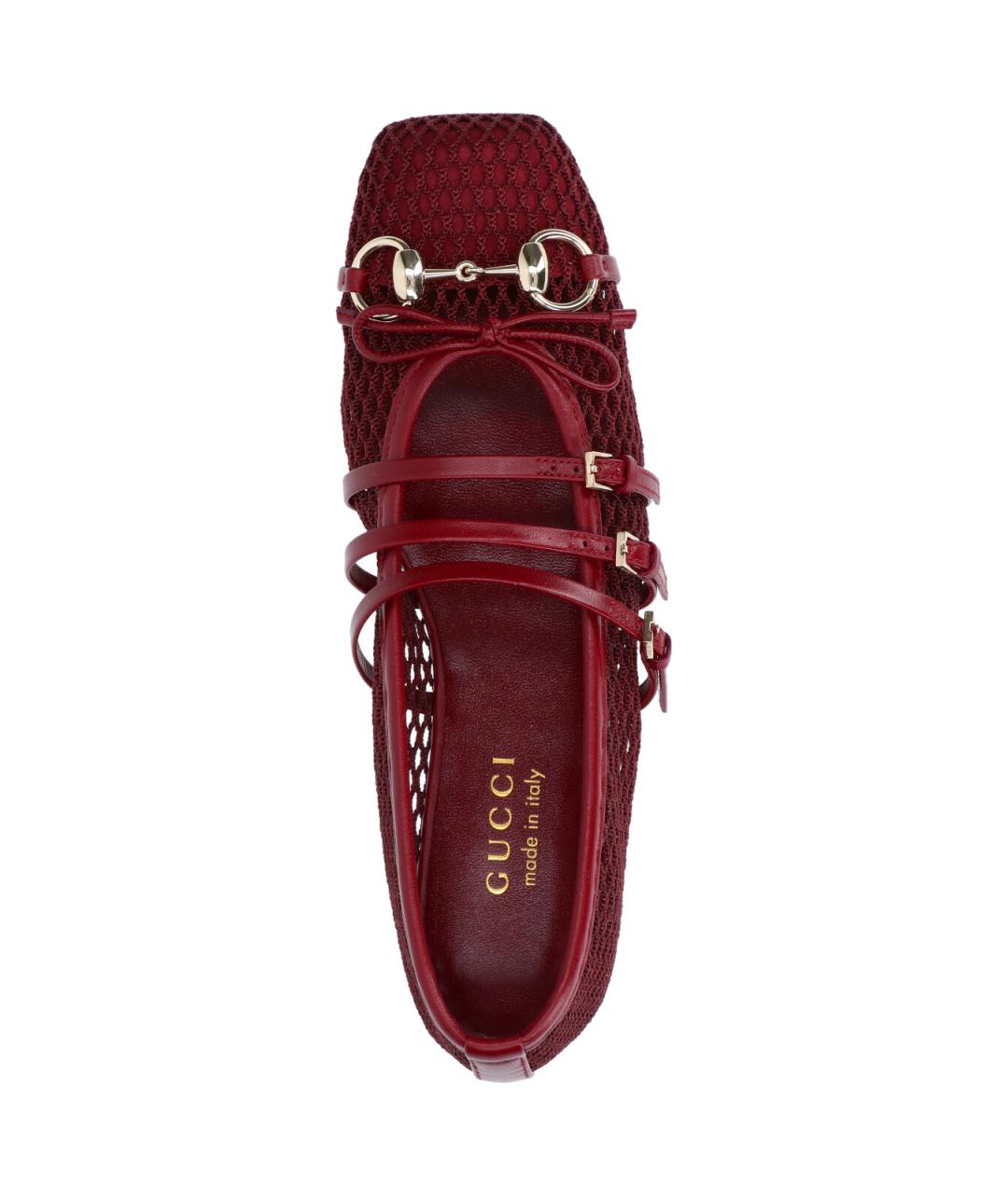 GUCCI Бордовые балетки, фото 5