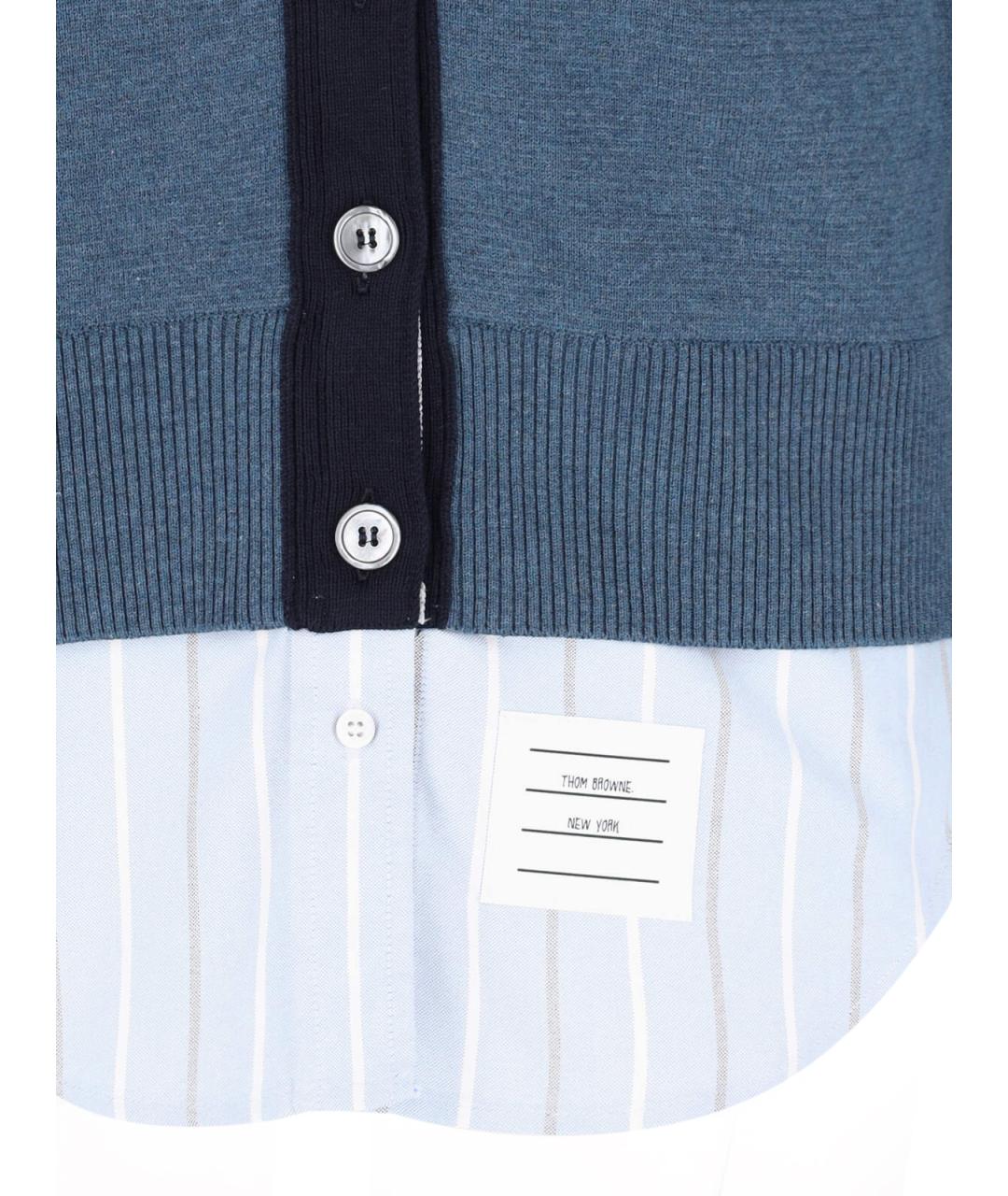 THOM BROWNE Синий кардиган, фото 4