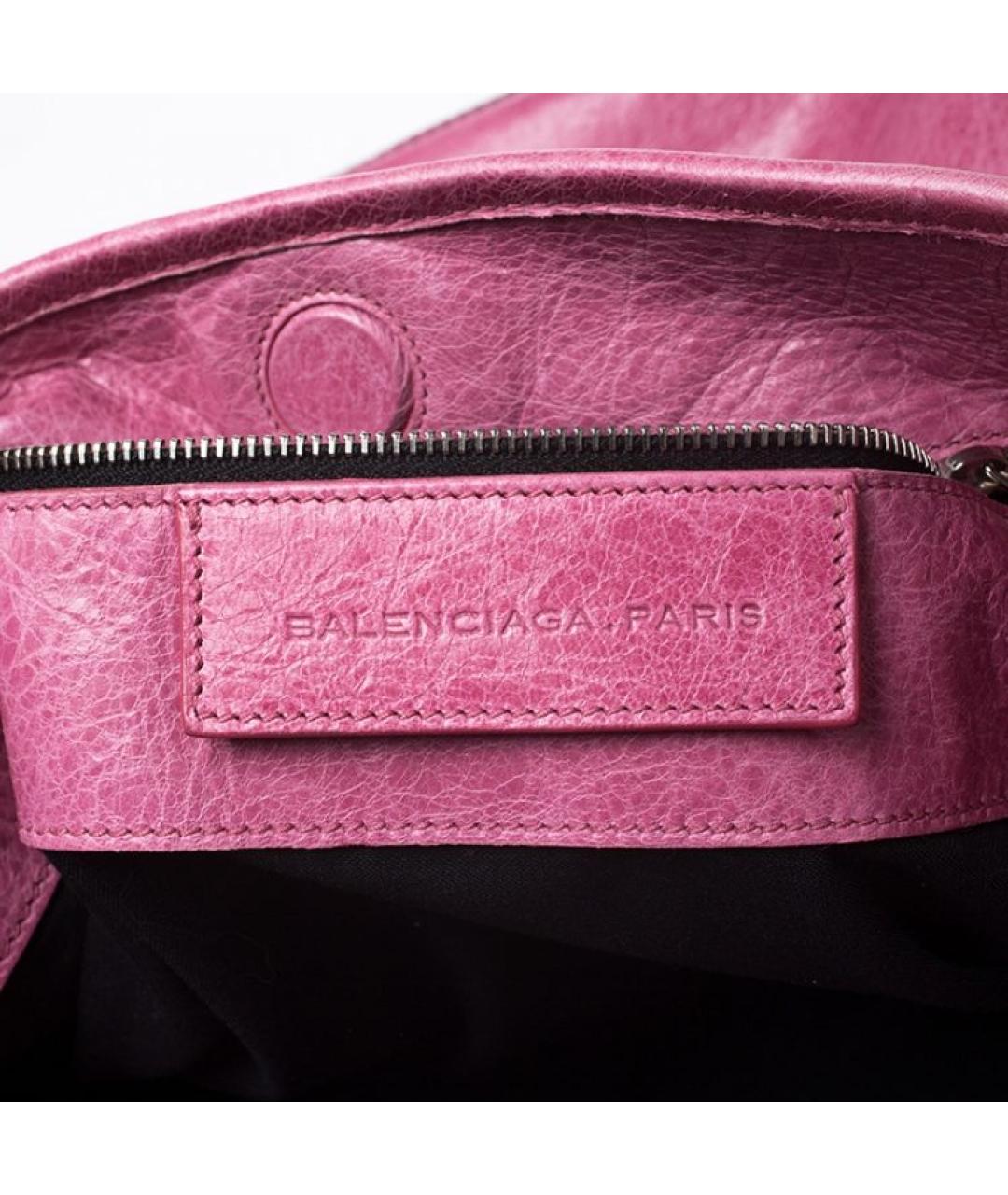 BALENCIAGA Фуксия кожаная сумка с короткими ручками, фото 7