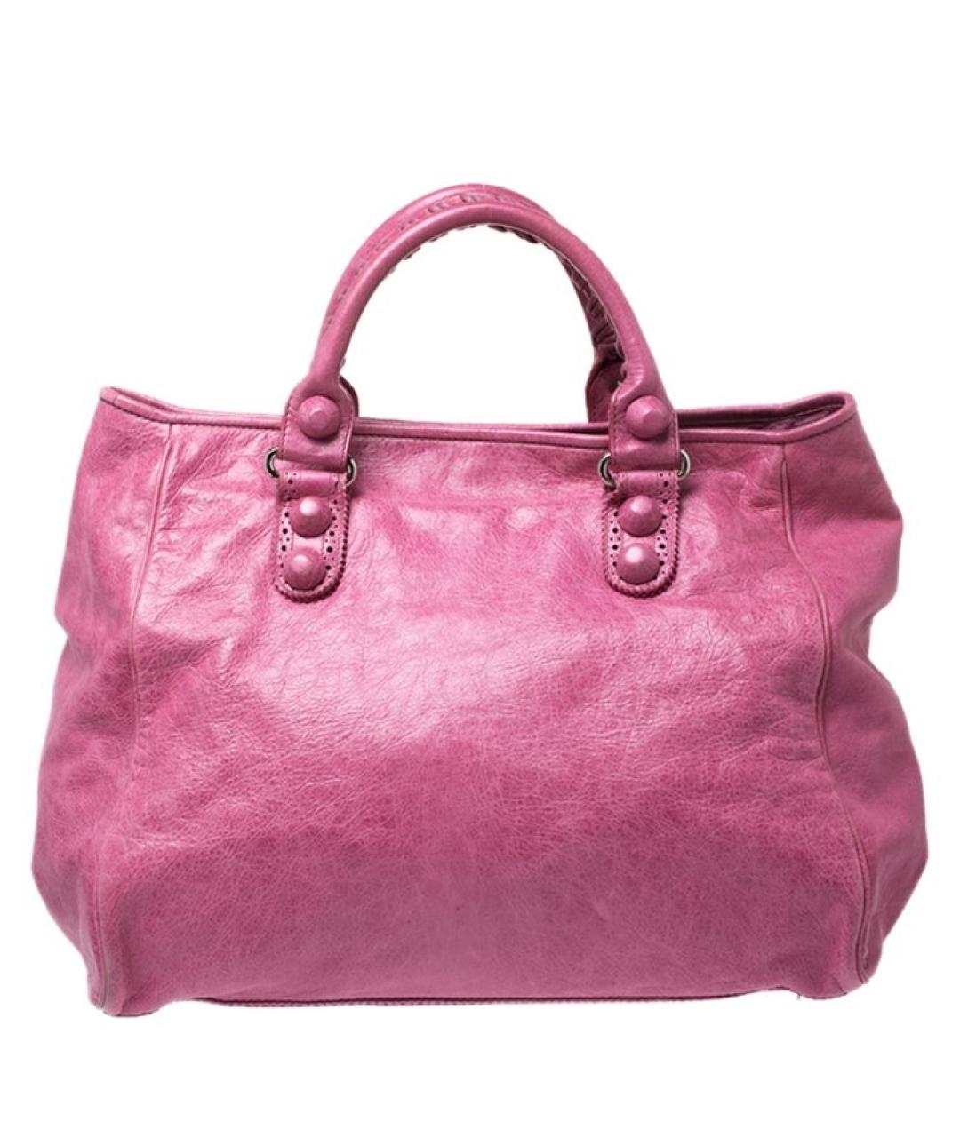 BALENCIAGA Фуксия кожаная сумка с короткими ручками, фото 3