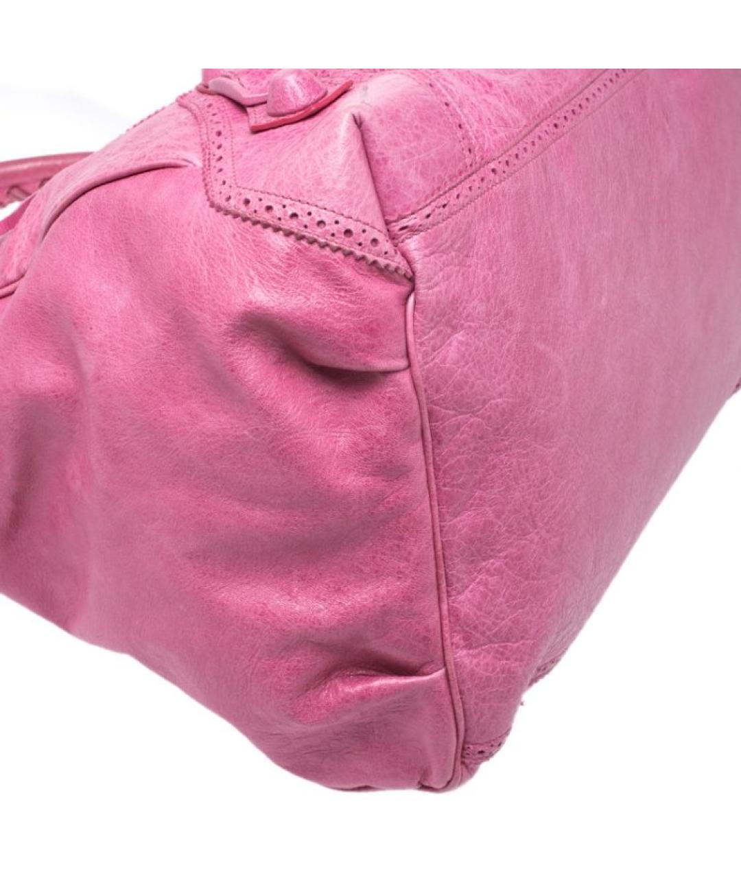 BALENCIAGA Фуксия кожаная сумка с короткими ручками, фото 8