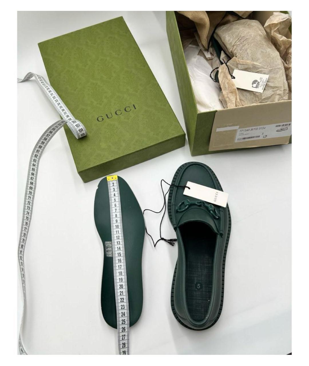GUCCI Зеленые лоферы, фото 5