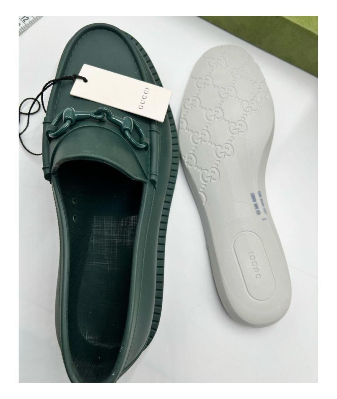 GUCCI Зеленые лоферы, фото 4