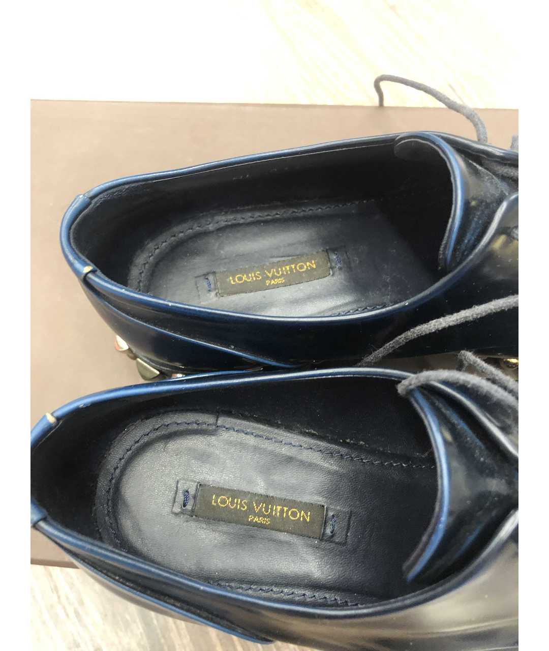 LOUIS VUITTON PRE-OWNED Синие кожаные ботинки, фото 3