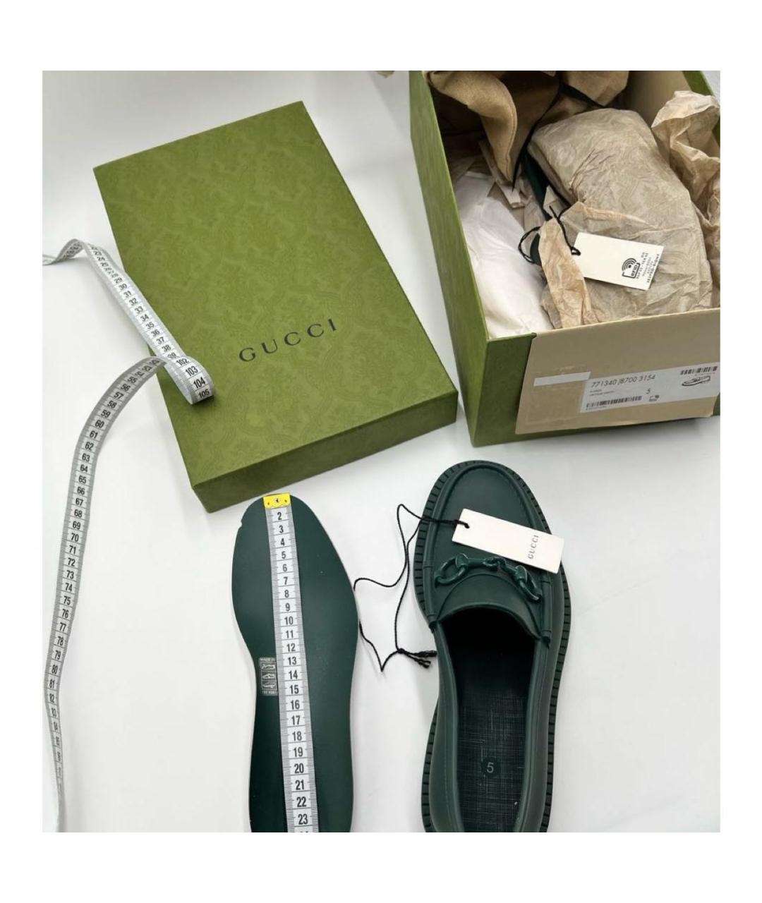 GUCCI Зеленые туфли, фото 3