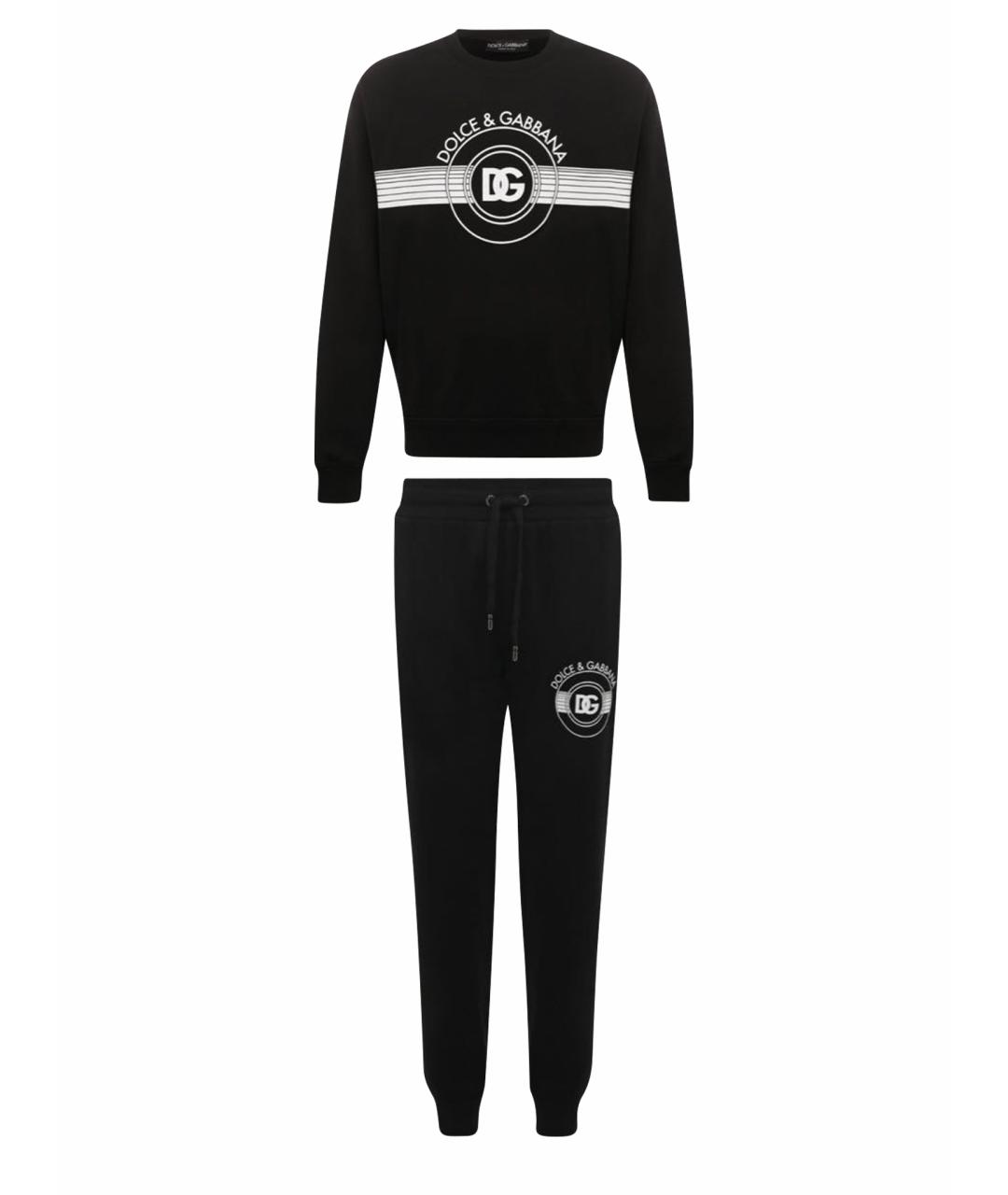 DOLCE&GABBANA Черный хлопковый спортивный костюм, фото 9