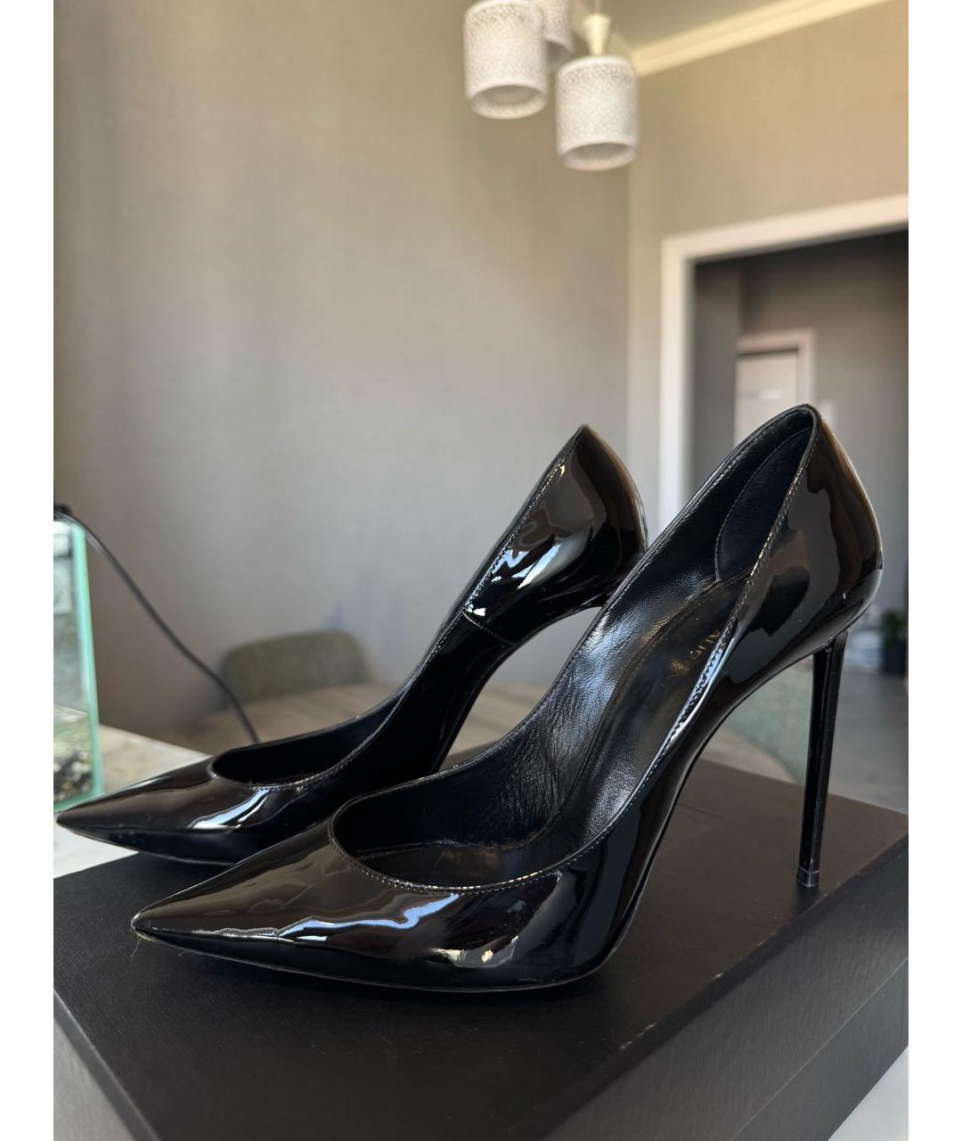 SAINT LAURENT Черные туфли из лакированной кожи, фото 6