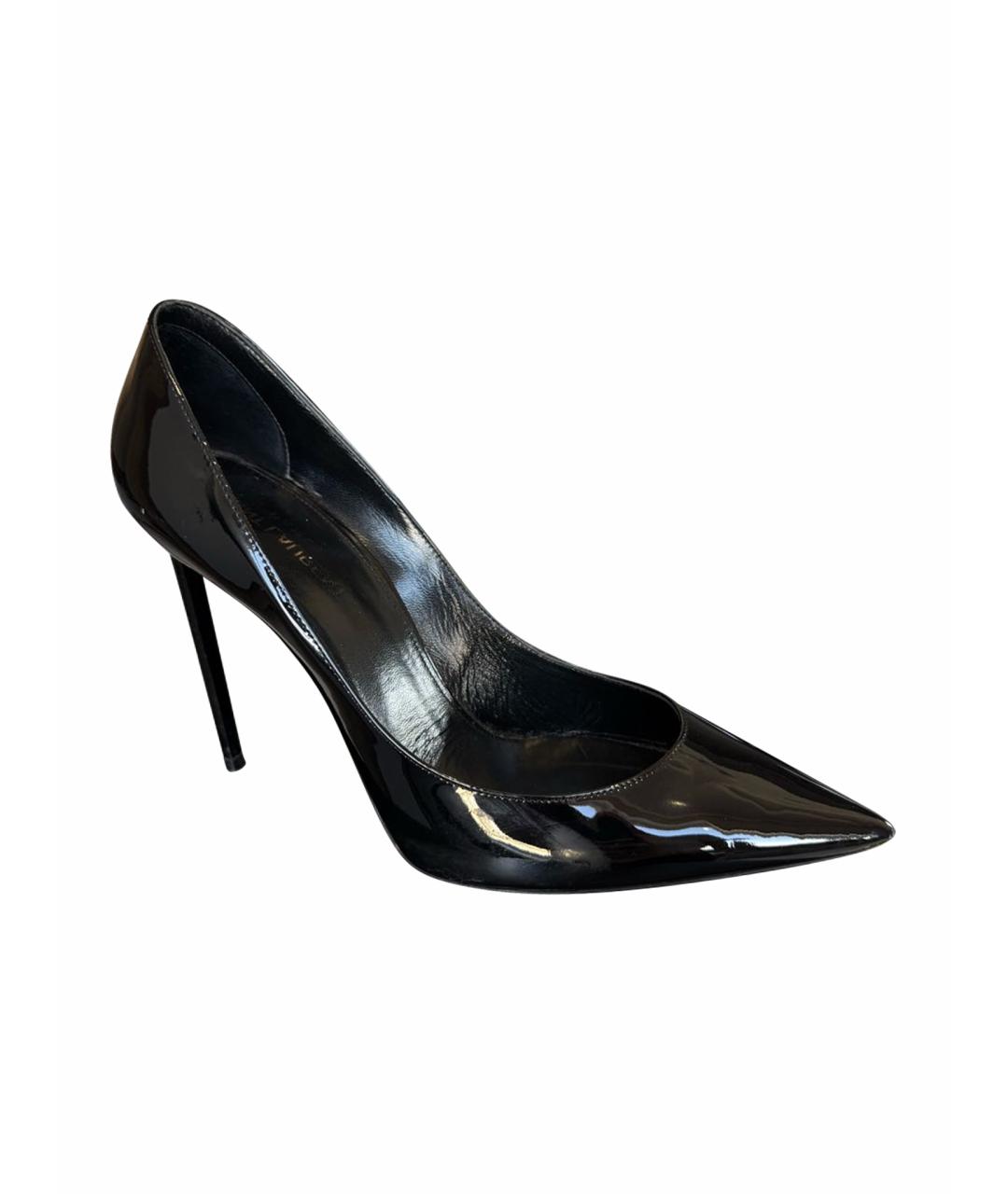 SAINT LAURENT Черные туфли из лакированной кожи, фото 1