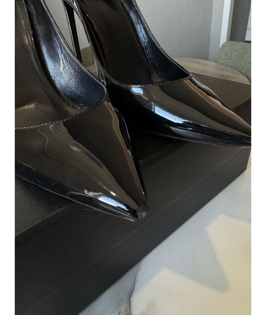 SAINT LAURENT Черные туфли из лакированной кожи, фото 3