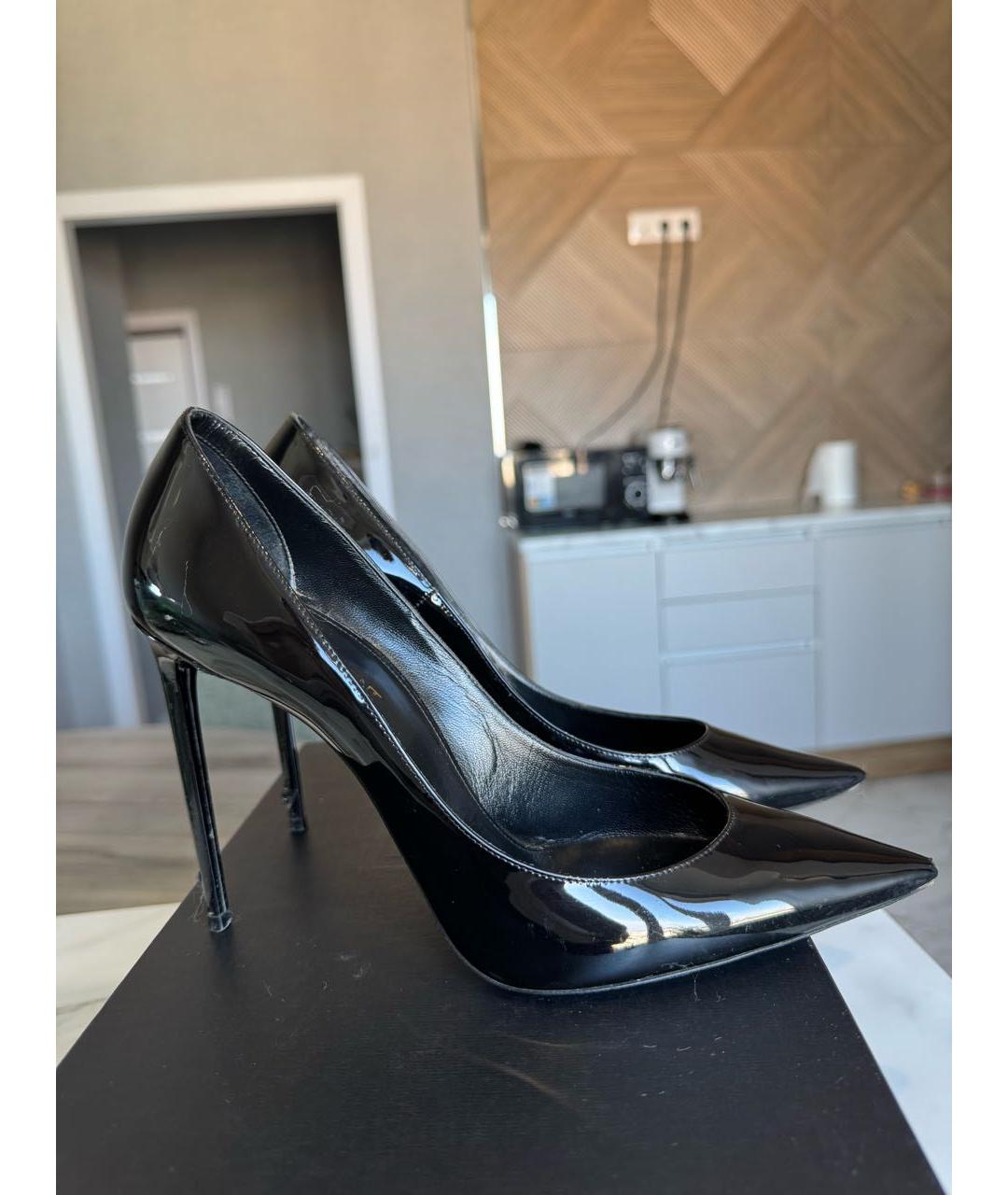 SAINT LAURENT Черные туфли из лакированной кожи, фото 5