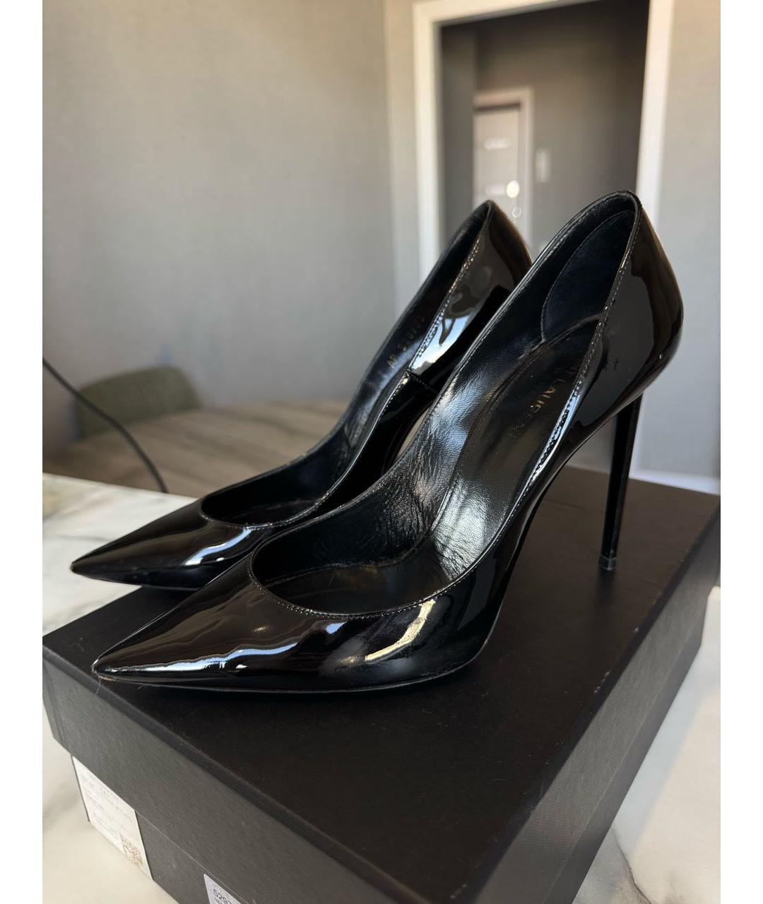 SAINT LAURENT Черные туфли из лакированной кожи, фото 8