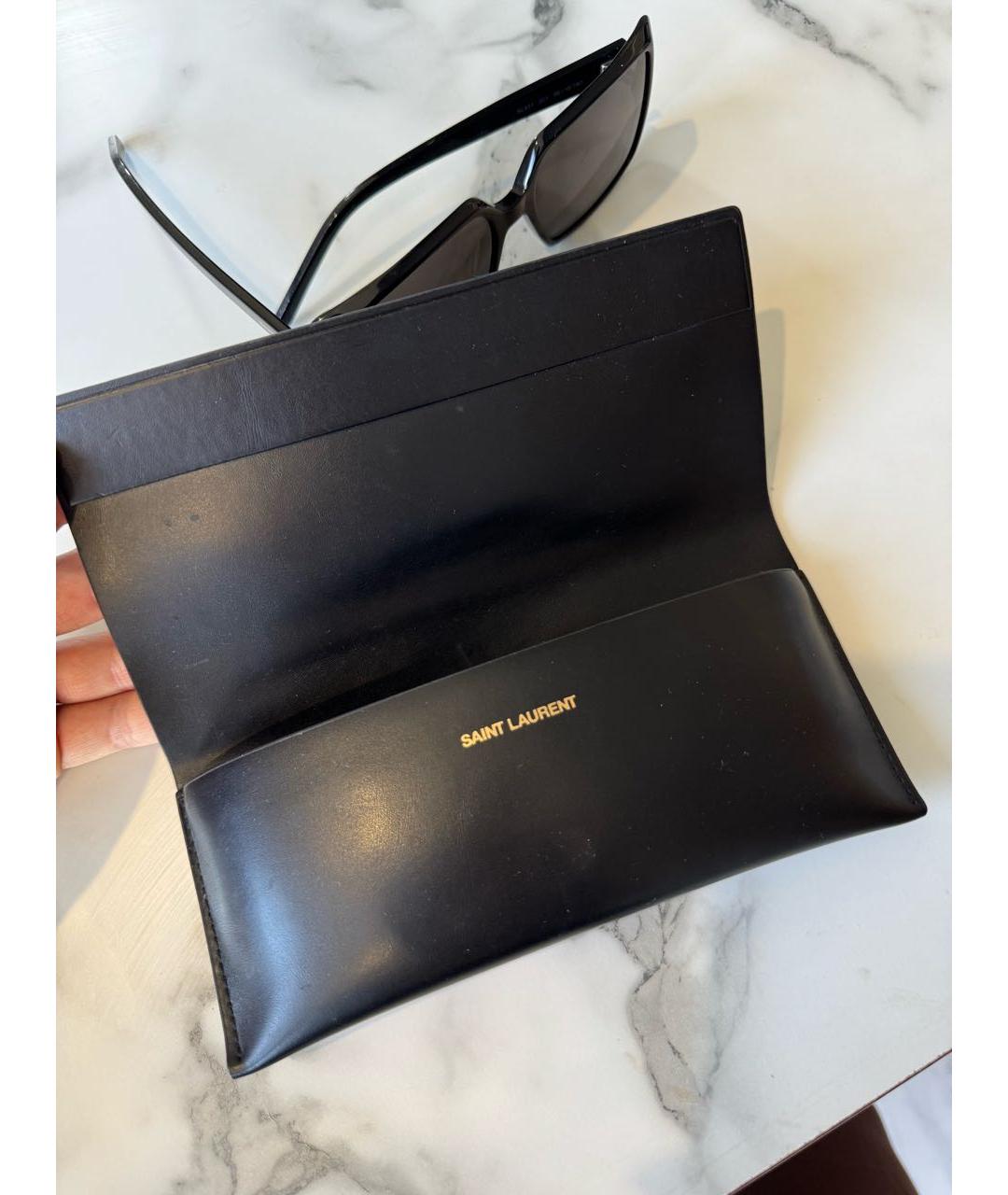 SAINT LAURENT Черные пластиковые солнцезащитные очки, фото 4