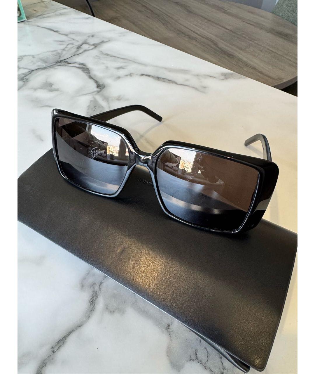 SAINT LAURENT Черные пластиковые солнцезащитные очки, фото 5