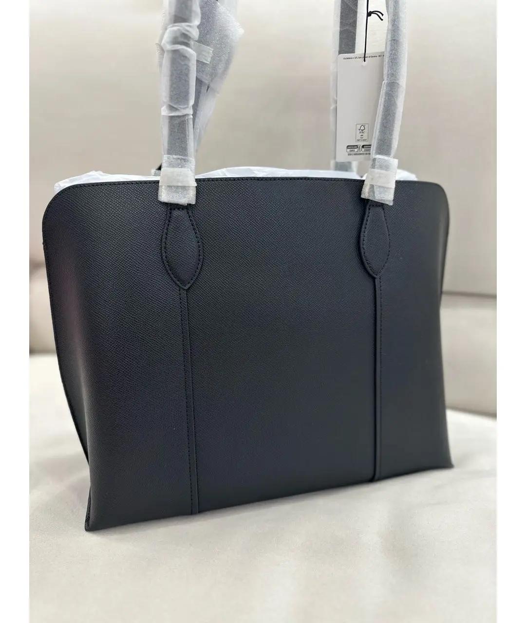 FURLA Черная кожаная сумка тоут, фото 3