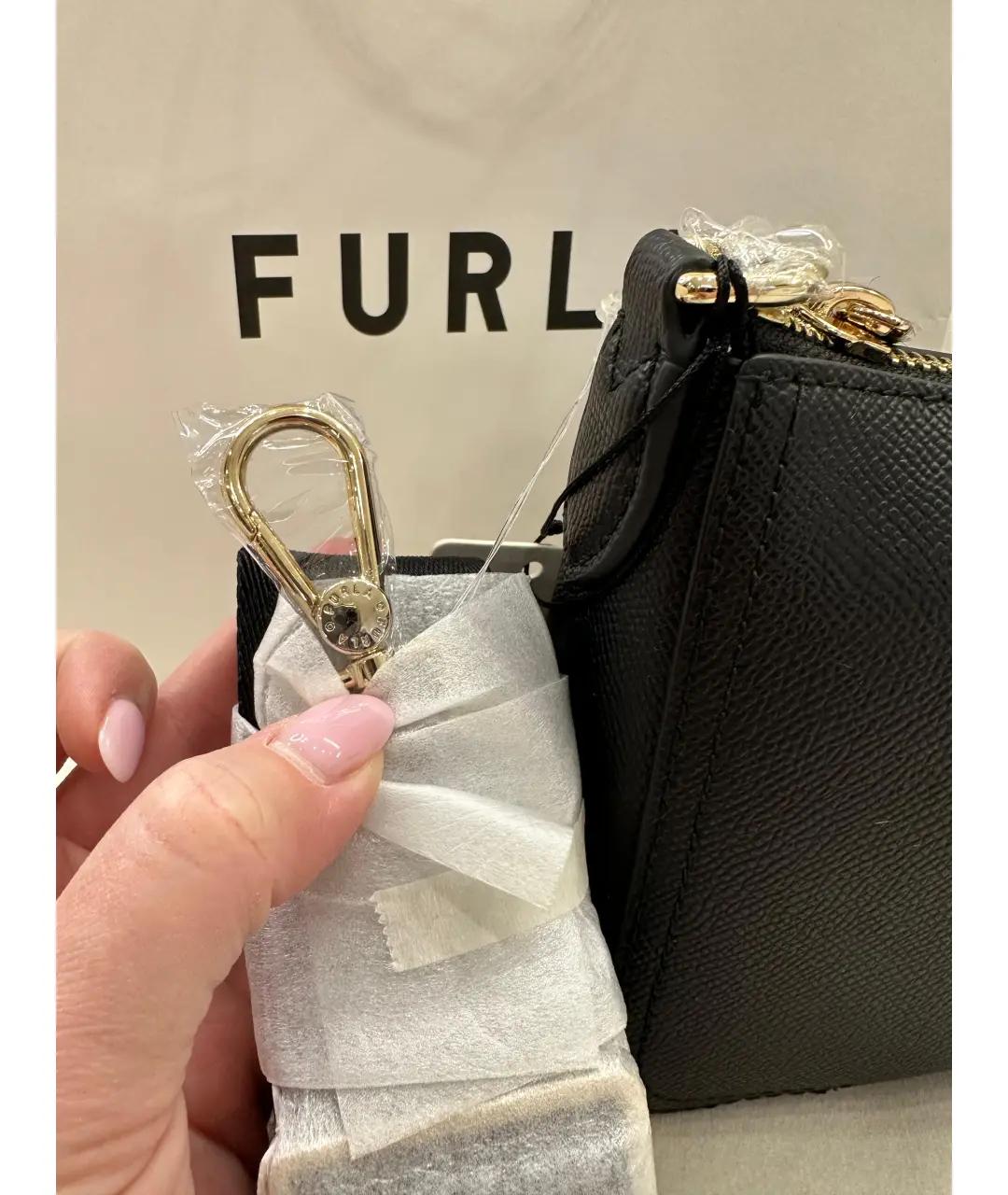 FURLA Черная кожаная сумка через плечо, фото 3
