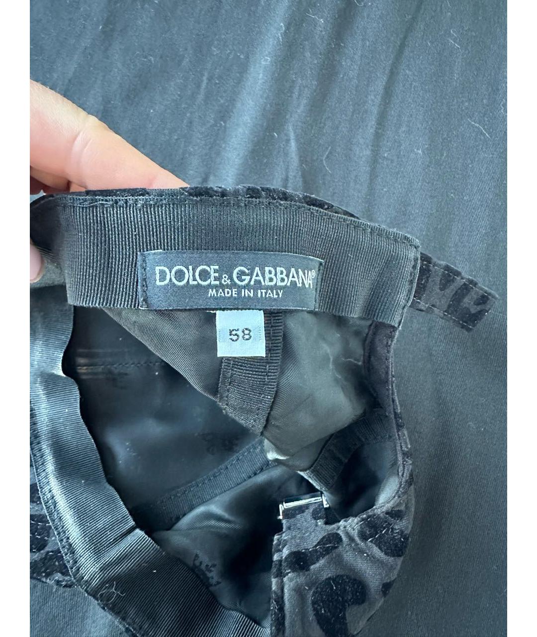 DOLCE&GABBANA Черная бархатная кепка, фото 5