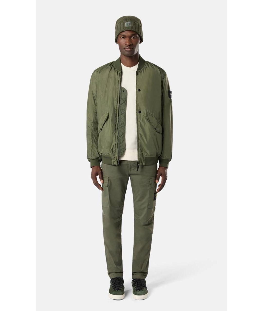 STONE ISLAND Хаки полиамидовая куртка, фото 4