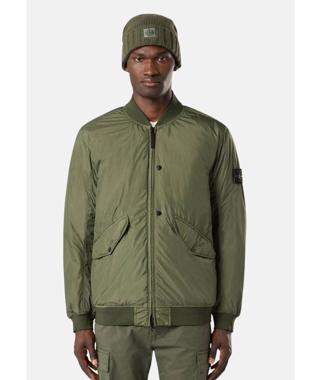 STONE ISLAND Хаки полиамидовая куртка, фото 2