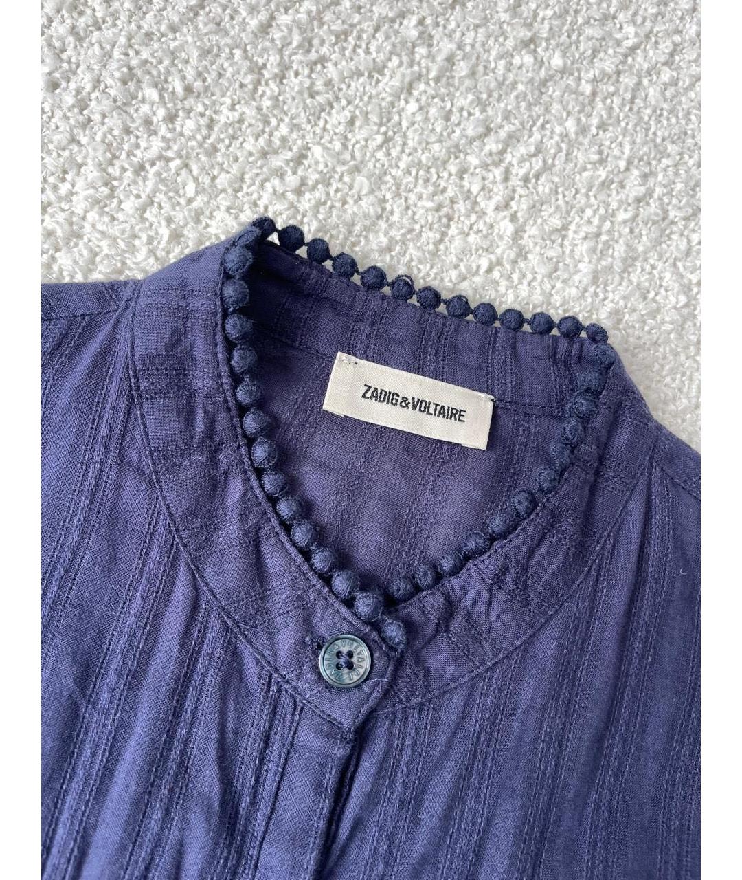 ZADIG & VOLTAIRE Синее хлопковое повседневное платье, фото 3