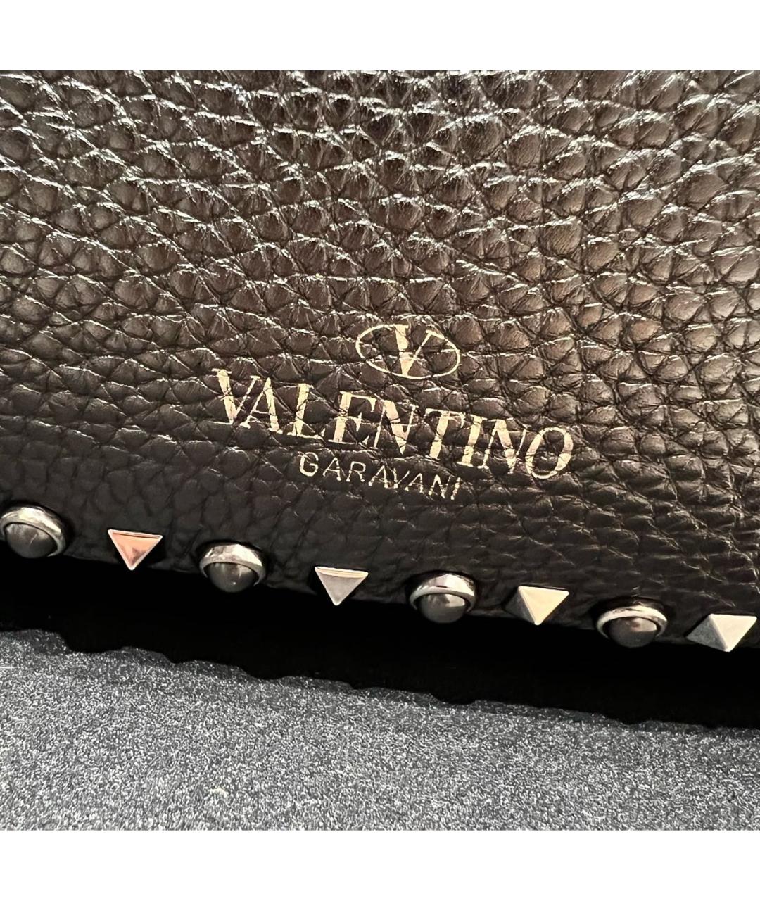 VALENTINO Черная кожаная сумка тоут, фото 3