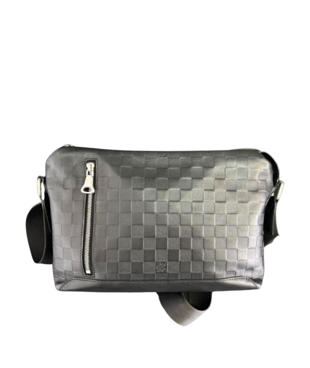 LOUIS VUITTON Черная кожаная сумка на плечо, фото 1