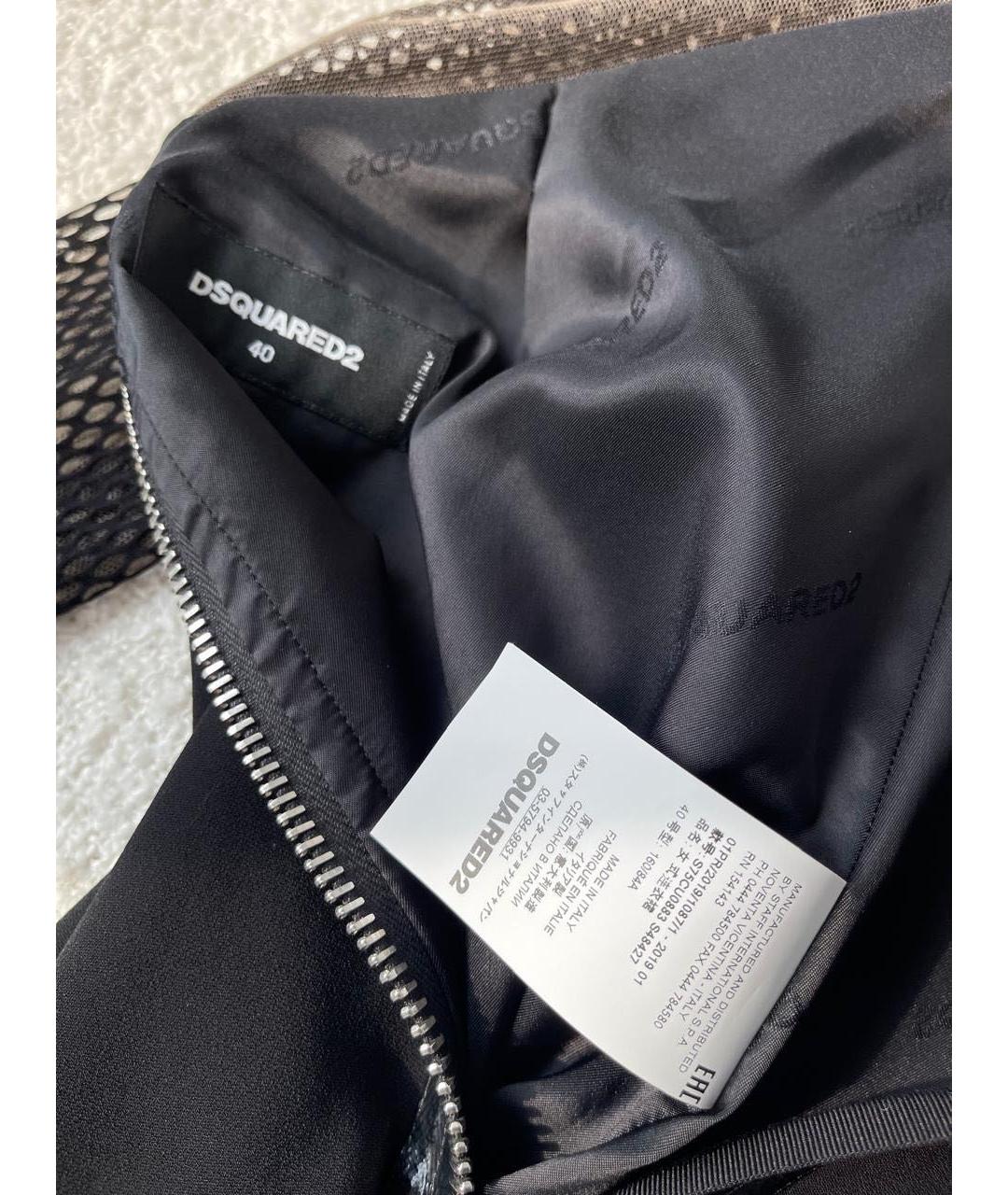 DSQUARED2 Черное вискозное коктейльное платье, фото 3