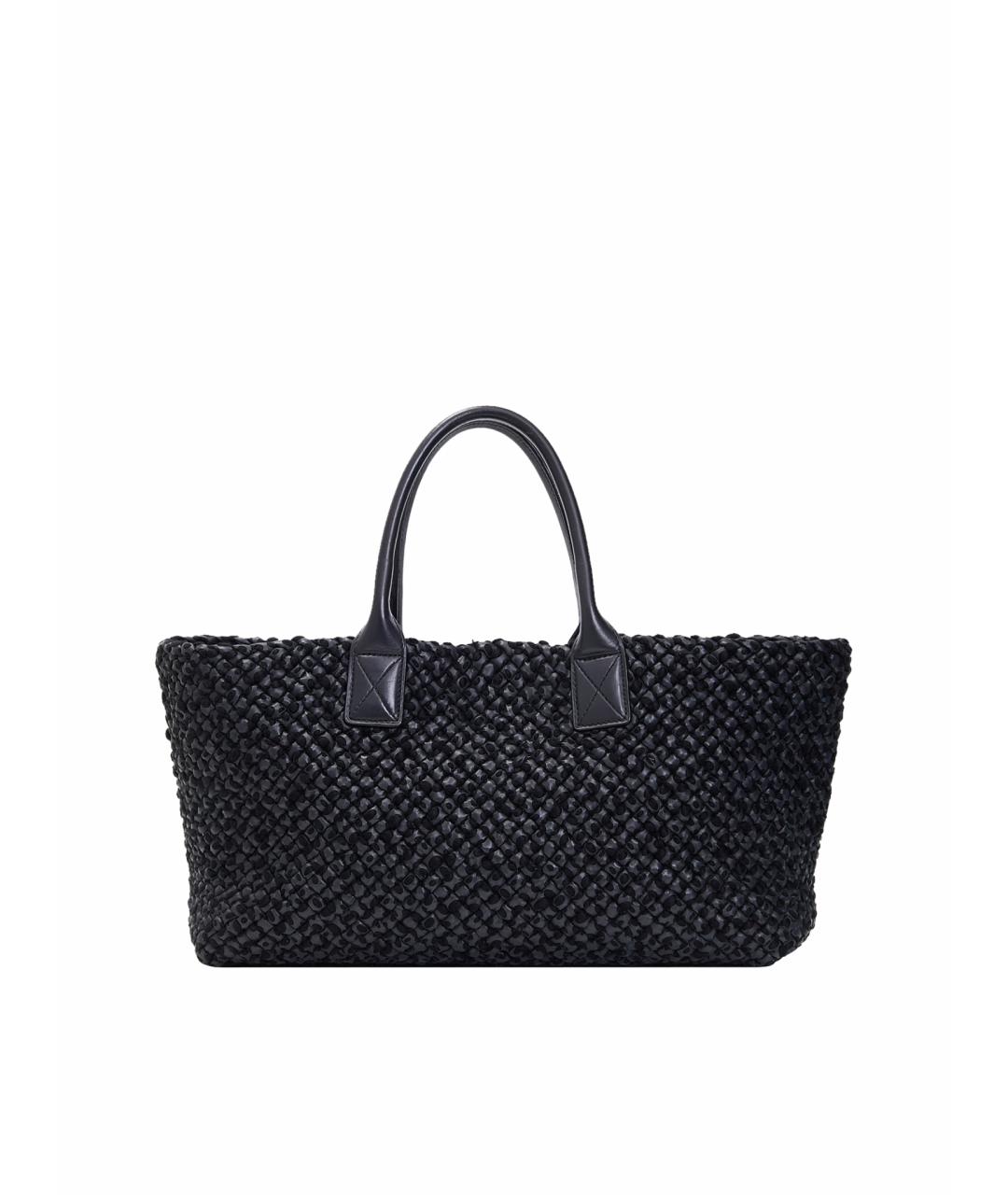 BOTTEGA VENETA Черная кожаная сумка с короткими ручками, фото 1