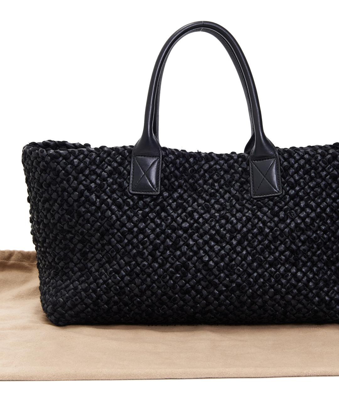 BOTTEGA VENETA Черная кожаная сумка с короткими ручками, фото 6